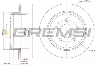 Тормозной диск BREMSI DBB186S