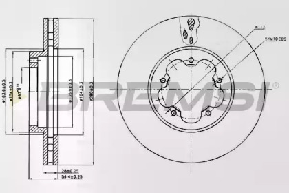 Тормозной диск BREMSI DBB554V
