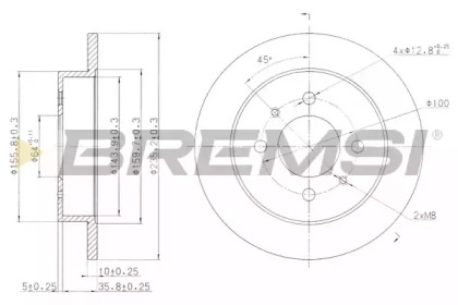 Тормозной диск BREMSI DBB613S