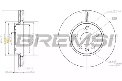 Тормозной диск BREMSI DBB869V