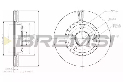 Тормозной диск BREMSI DBC187V