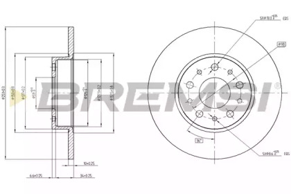 Тормозной диск BREMSI DBC286S