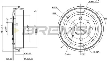 Тормозный барабан BREMSI DR5043