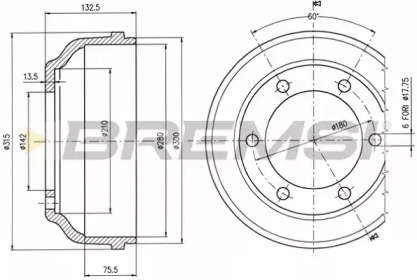 Тормозный барабан BREMSI DR5063