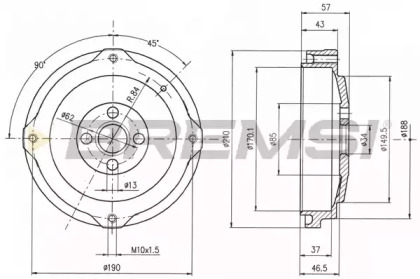 Тормозный барабан BREMSI DR5257