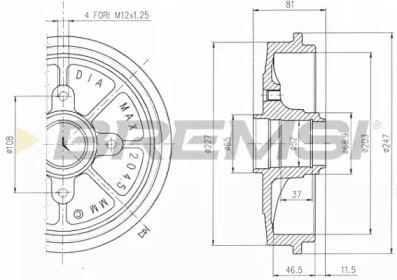 Тормозный барабан BREMSI DR5471