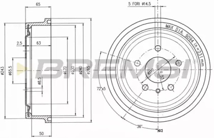 Тормозный барабан BREMSI DR5561