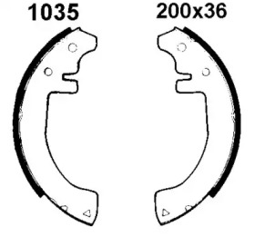 Комлект тормозных накладок BSF 01035