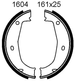 Комплект тормозных колодок, стояночная тормозная система BSF 01604