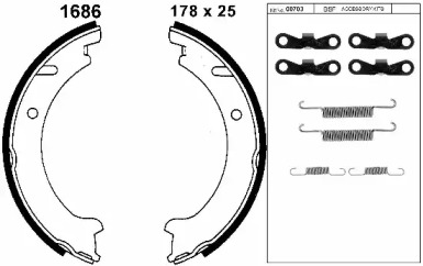Комлект тормозных накладок BSF 01686K