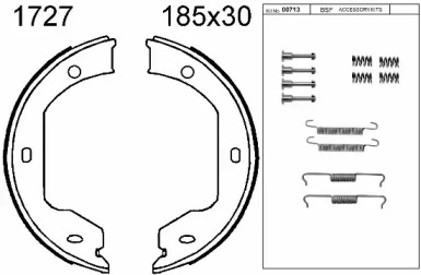 Комплект тормозных колодок, стояночная тормозная система BSF 01727K