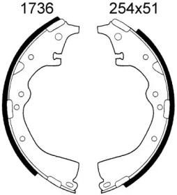 Комлект тормозных накладок BSF 01736