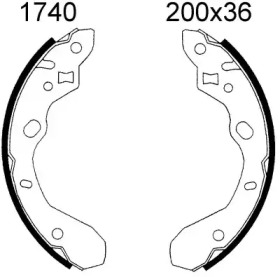 Комлект тормозных накладок BSF 01740