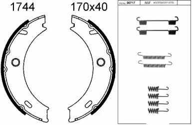 Комлект тормозных накладок BSF 01744K