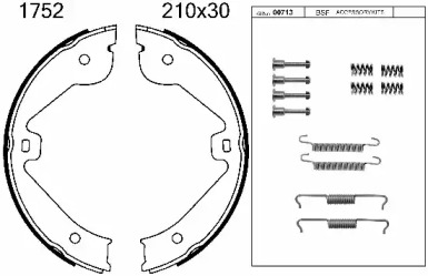 Комлект тормозных накладок BSF 01752K
