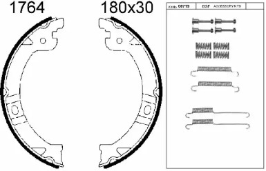 Комлект тормозных накладок BSF 01764K