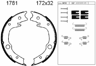 Комлект тормозных накладок BSF 01781K