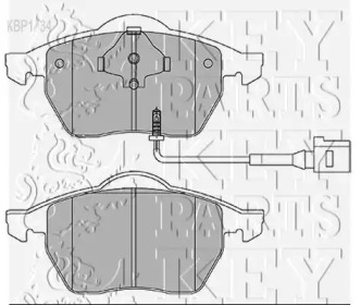 Комплект тормозных колодок KEY PARTS KBP1734