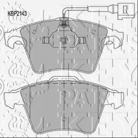 Комплект тормозных колодок, дисковый тормоз KEY PARTS KBP2143