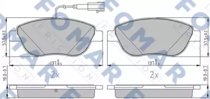 Комплект тормозных колодок FOMAR Friction FO 217581