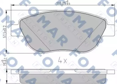 Комплект тормозных колодок FOMAR Friction FO 241581