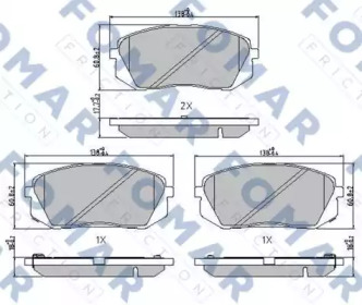 Комплект тормозных колодок FOMAR Friction FO 241981