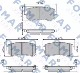 Комплект тормозных колодок, дисковый тормоз FOMAR Friction FO 244581