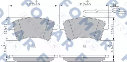 Комплект тормозных колодок FOMAR Friction FO 262281