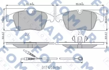 Комплект тормозных колодок FOMAR Friction FO 338481