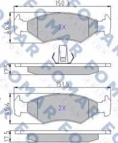 Комплект тормозных колодок FOMAR Friction FO 633681