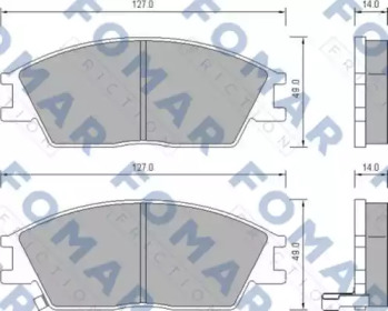 Комплект тормозных колодок FOMAR Friction FO 648581