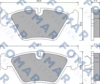 Комплект тормозных колодок FOMAR Friction FO 649281