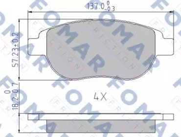 Комплект тормозных колодок FOMAR Friction FO 687381