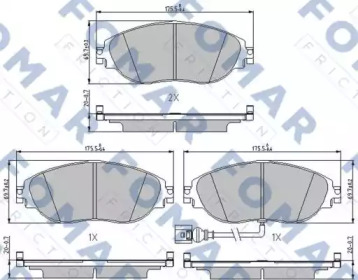 Комплект тормозных колодок FOMAR Friction FO 688081