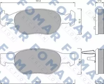 Комплект тормозных колодок FOMAR Friction FO 688281