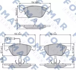 Комплект тормозных колодок FOMAR Friction FO 688781