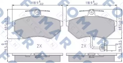 Комплект тормозных колодок FOMAR Friction FO 689281