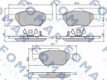 Комплект тормозных колодок FOMAR Friction FO 800281