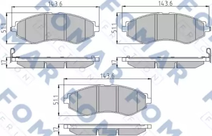 Комплект тормозных колодок FOMAR Friction FO 846281