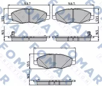 Комплект тормозных колодок FOMAR Friction FO 872281