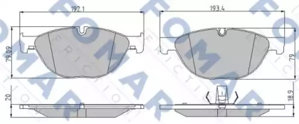 Комплект тормозных колодок FOMAR Friction FO 876783