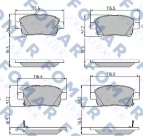 Комплект тормозных колодок FOMAR Friction FO 892181