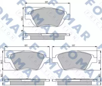 Комплект тормозных колодок FOMAR Friction FO 896681