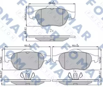 Комплект тормозных колодок FOMAR Friction FO 897081