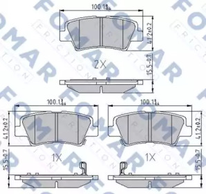 Комплект тормозных колодок FOMAR Friction FO 899281