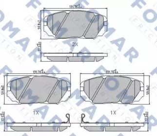 Комплект тормозных колодок FOMAR Friction FO 899481