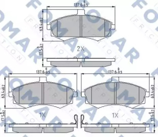 Комплект тормозных колодок FOMAR Friction FO 899581