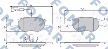 Комплект тормозных колодок FOMAR Friction FO 901581