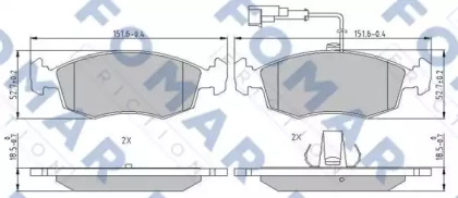 Комплект тормозных колодок FOMAR Friction FO 901981