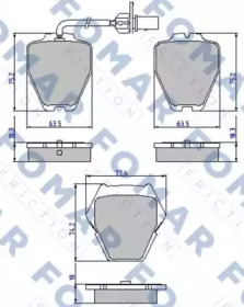 Комплект тормозных колодок FOMAR Friction FO 903581